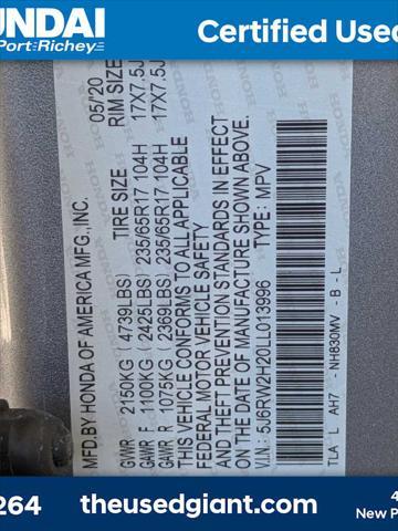 Photo of 2020 Lunar Silver Metallic Honda CR-V