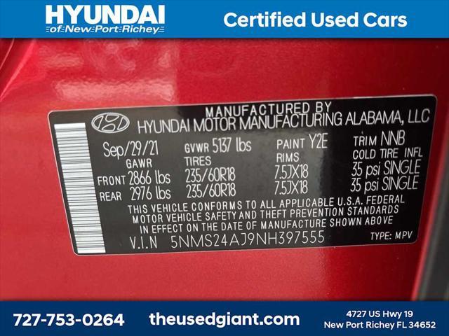 Photo of 2022 Calypso Red Hyundai SANTA FE