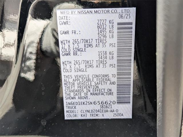 Photo of 2025 Black Nissan Frontier