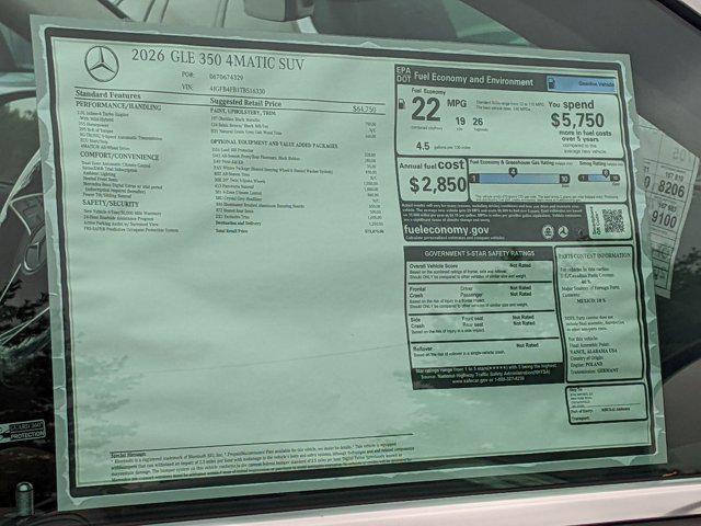 Photo of 2026 Obsidian Black Metallic Mercedes-Benz GLE 350