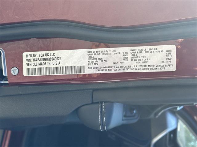 Photo of 2024 Velvet Red Pearlcoat Jeep Grand Cherokee L