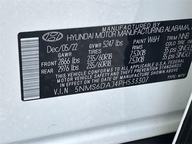 Photo of 2023 Serenity White Pearl Hyundai SANTA FE