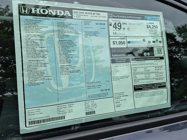 Photo of 2025 Meteorite Gray Metallic Honda Civic Hybrid