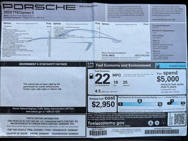 Photo of 2024 Black Porsche 718 Cayman