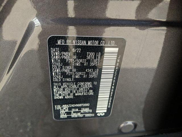 Photo of 2022 Anthracite Gray INFINITI QX80