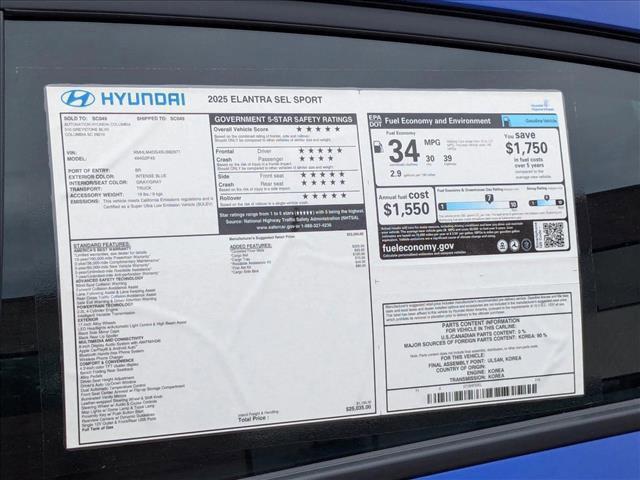 Photo of 2025 Intense Blue Hyundai ELANTRA