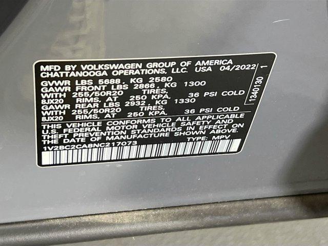 Photo of 2022 Pure Gray Volkswagen Atlas Cross Sport