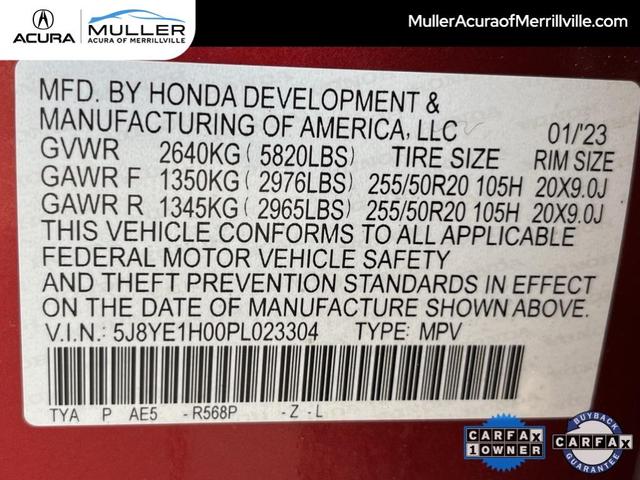Photo of 2023 Performance Red Pearl Acura MDX