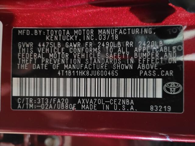 Photo of 2018 Ruby Flare Pearl Toyota Camry