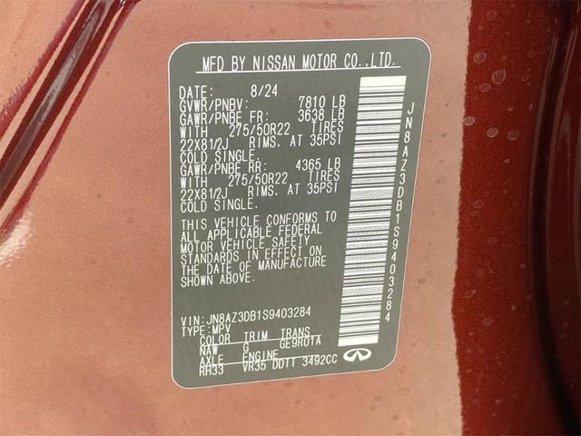 Photo of 2025 Coulis Red INFINITI QX80