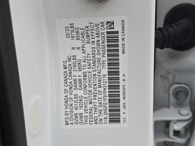 Photo of 2023 Platinum White Pearl Honda Civic