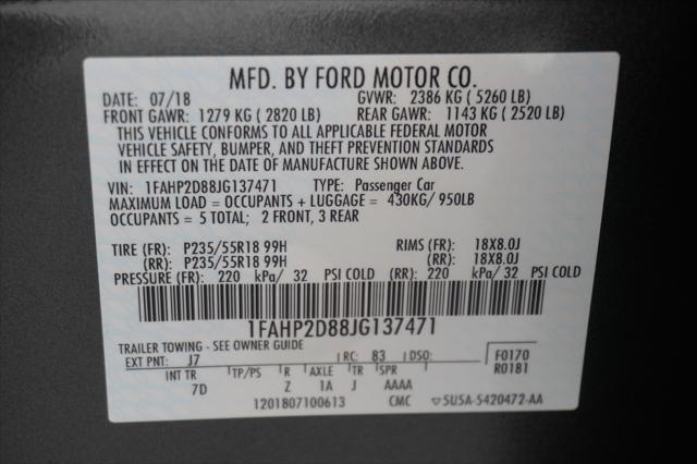 Photo of 2018 Magnetic Metallic Ford Taurus