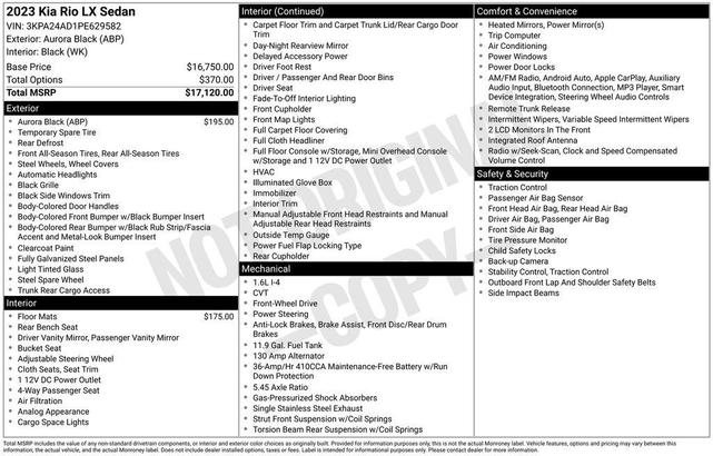 Photo of 2023 Aurora Black Kia Rio