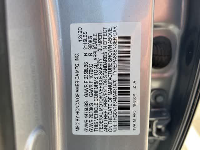 Photo of 2021 Lunar Silver Metallic Honda Accord