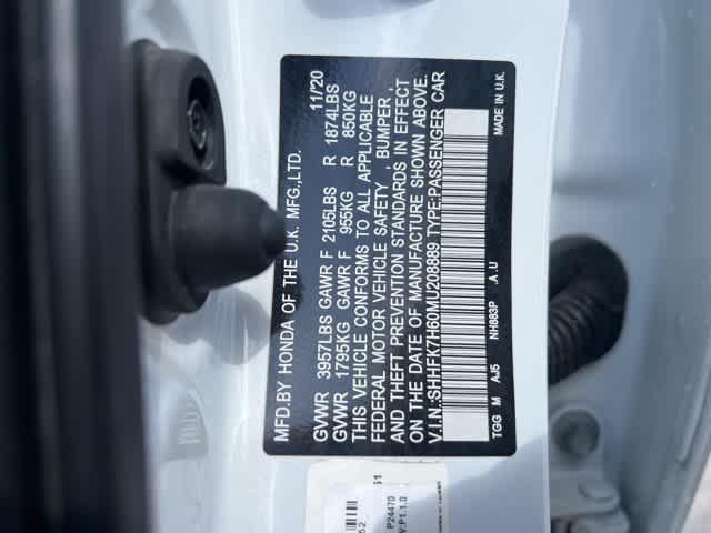Photo of 2021 Platinum White Pearl Honda Civic
