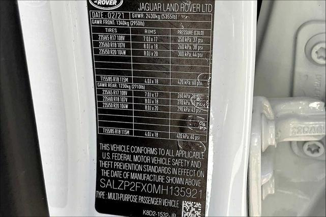 Photo of 2021 Fuji White Land Rover Range Rover Evoque