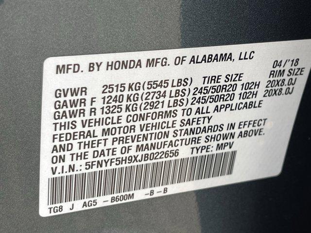 Photo of 2018 Steel Sapphire Metallic Honda Pilot