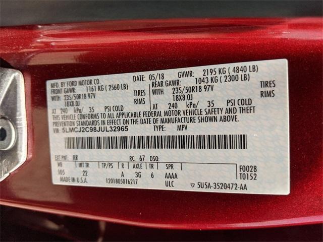 Photo of 2018 RUBY RED METALLIC TINTED CC Lincoln MKC