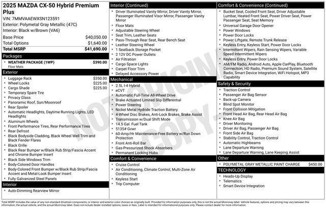 Photo of 2025 Polymetal Gray Metallic Mazda CX-50 Hybrid