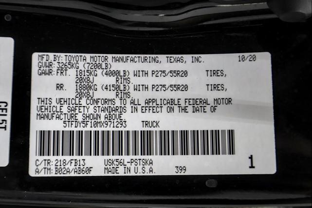 Photo of 2021 Midnight Black Metallic Toyota Tundra