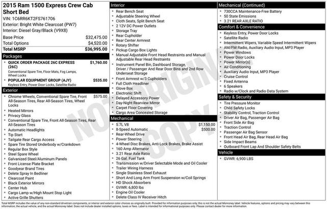 Photo of 2015 Bright White Clearcoat RAM 1500