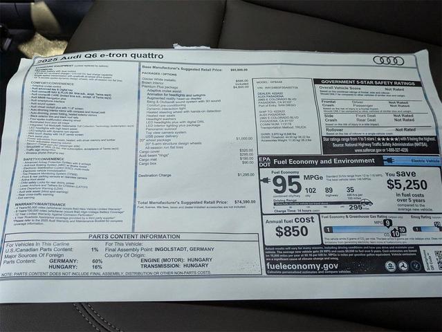 Photo of 2025 Glacier White Audi Q6 e-tron