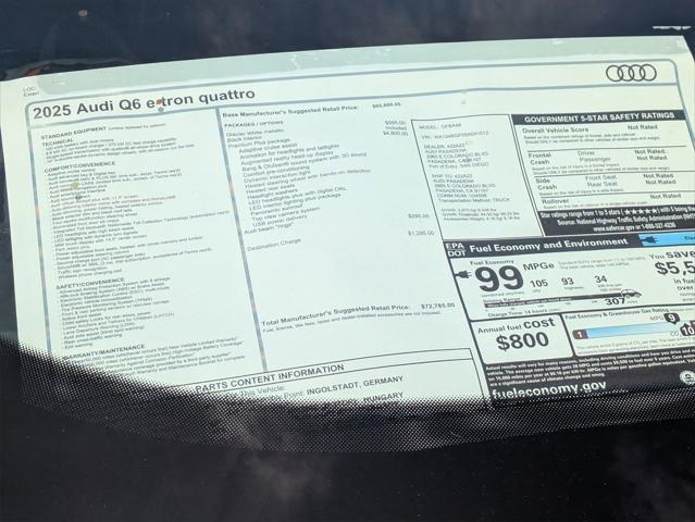 Photo of 2025 Glacier White Audi Q6 e-tron