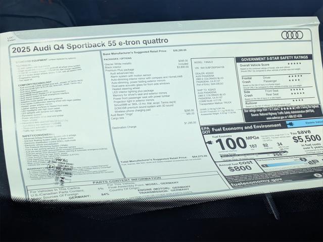 Photo of 2025 Glacier White Audi Q4 e-tron Sportback