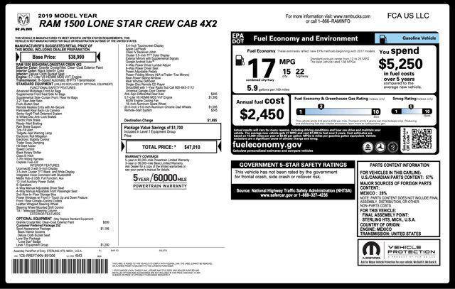 Photo of 2019 Granite Crystal Metallic Clearcoat RAM 1500