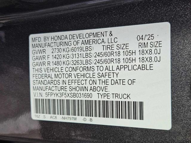 Photo of 2025 Modern Steel Metallic Honda Ridgeline
