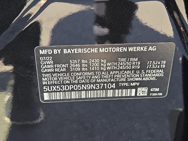 Photo of 2022 Black Sapphire Metallic BMW X3