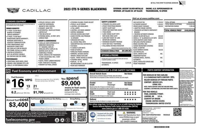 Photo of 2023 Argent Silver Metallic Cadillac CT5-V