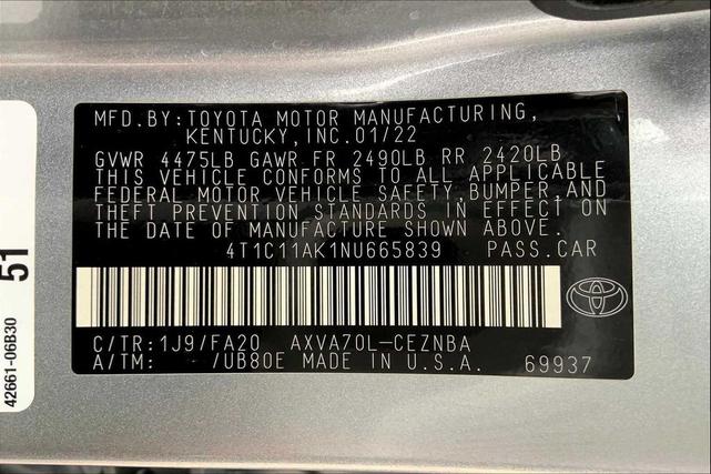 Photo of 2022 Celestial Silver Metallic Toyota Camry