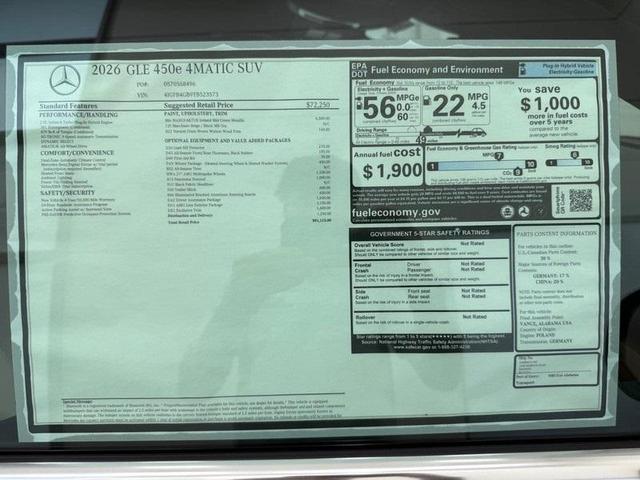 Photo of 2026 Green Mercedes-Benz GLE 450e