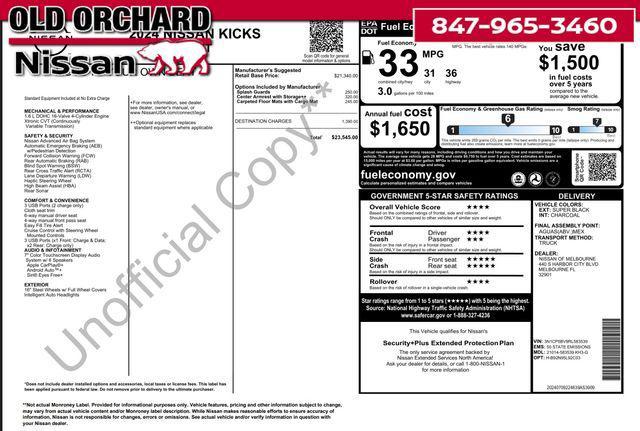 Photo of 2024 Super Black Nissan Kicks