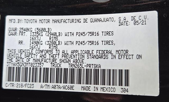 Photo of 2021 Midnight Black Metallic Toyota Tacoma