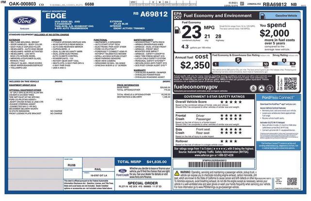 Photo of 2024 Atlas Blue Metallic Ford Edge