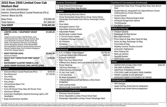 Photo of 2023 Diamond Black Crystal Pearlcoat RAM 2500