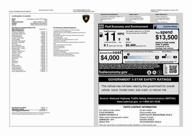 Photo of 2022 Argento Luna Lamborghini Aventador SVJ