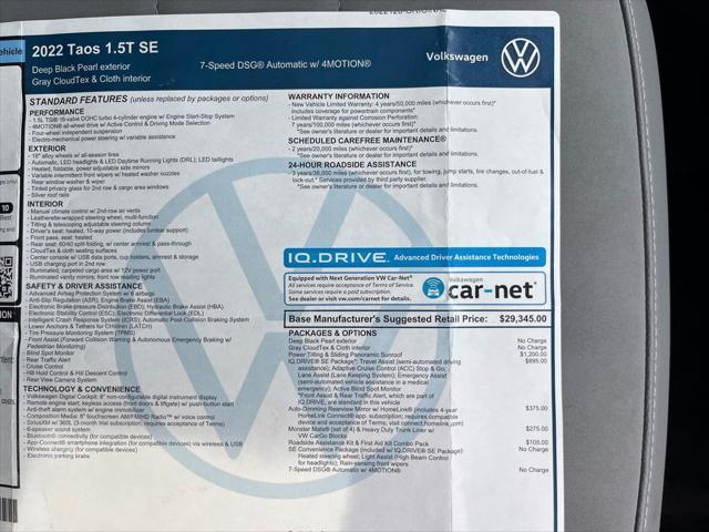 Photo of 2022 Deep Black Pearl Volkswagen Taos