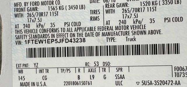 Photo of 2018 White Ford F-150