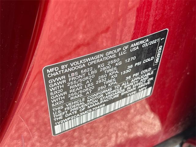 Photo of 2021 Aurora Red Metallic Volkswagen Atlas