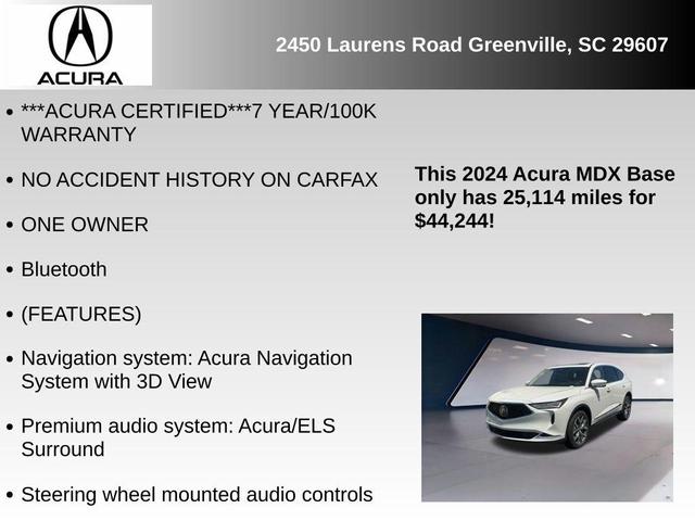 Photo of 2024 Platinum White Pearl Acura MDX