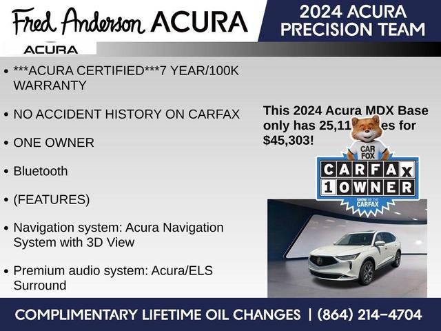 Photo of 2024 Platinum White Pearl Acura MDX