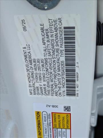 Photo of 2025 Platinum White Pearl Honda Accord Hybrid