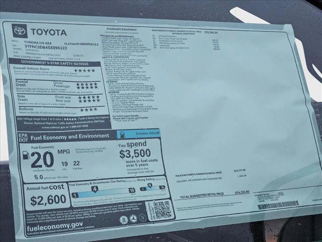 Photo of 2025 Midnight Black Metallic Toyota Tundra Hybrid