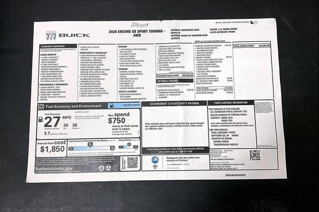 Photo of 2026 Moonstone Gray Metallic Buick Encore GX