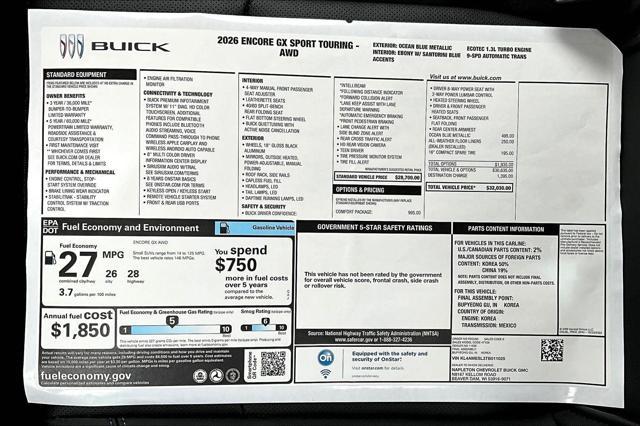 Photo of 2026 Ocean Blue Metallic Buick Encore GX