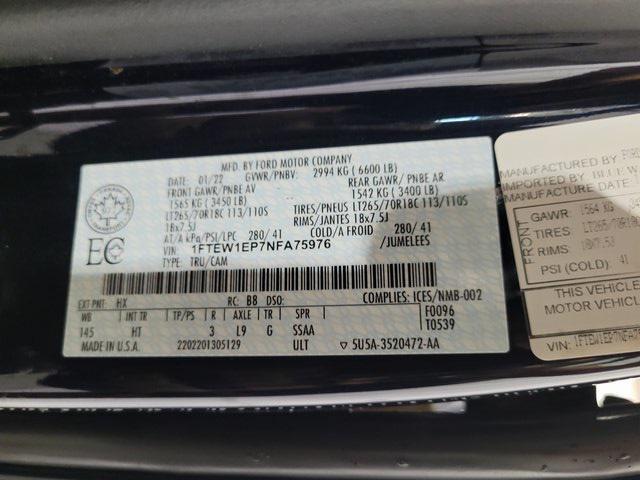 Photo of 2022 Agate Black Metallic Ford F-150