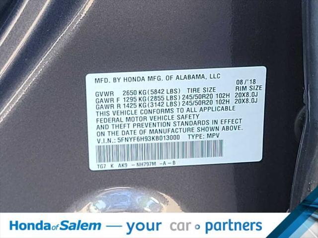 Photo of 2019 Modern Steel Metallic Honda Pilot